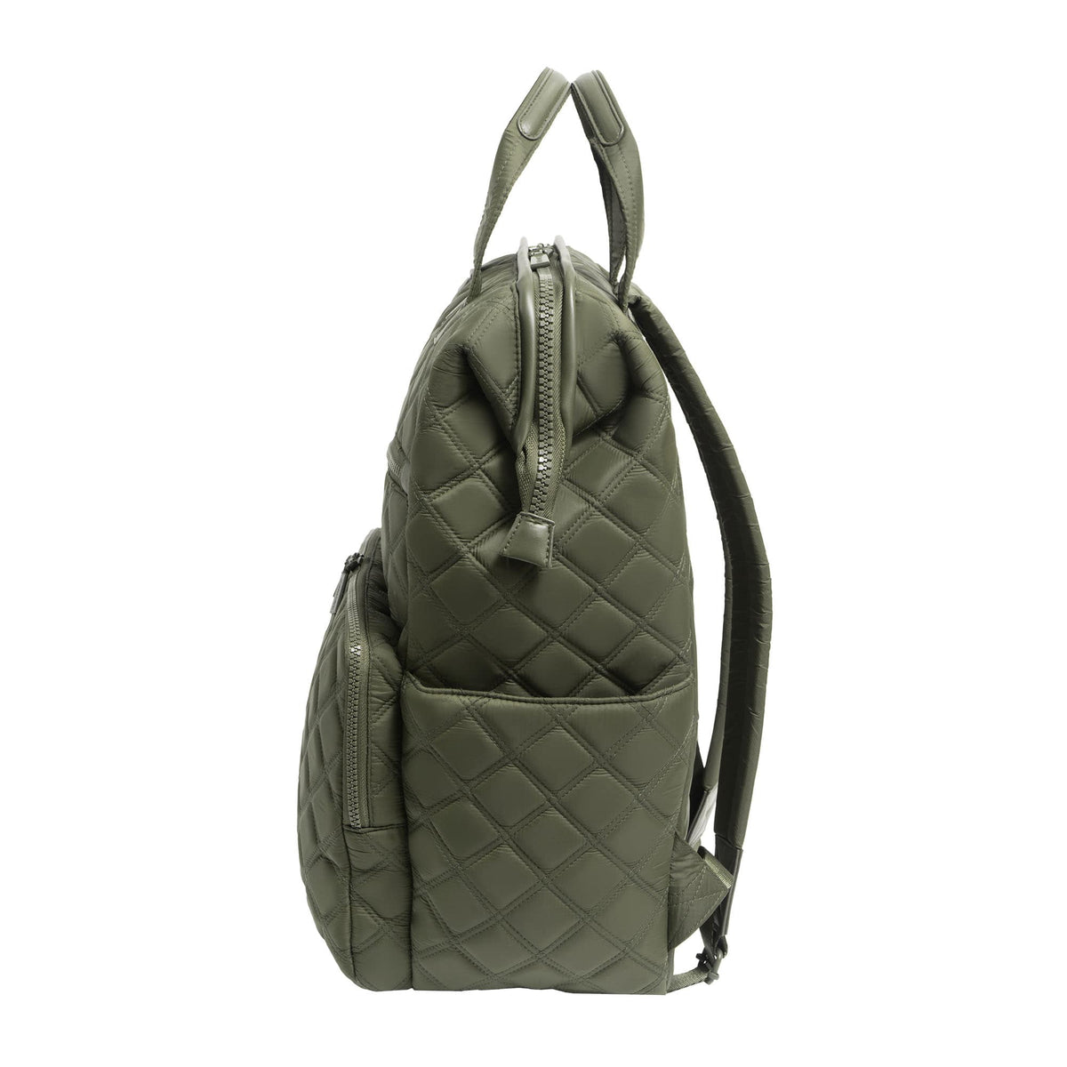 Joan & David Diamond Quilted Puffer Nylon Square Laptop Backpack