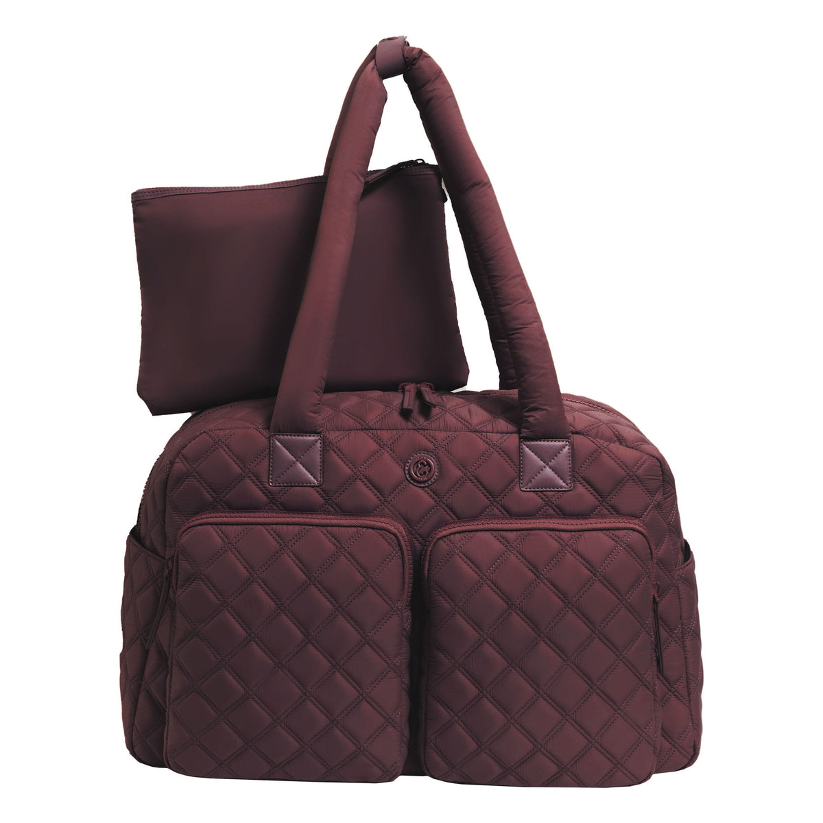 Joan & David Two Pocket Diamond Quilted 22 in. Duffel Bag