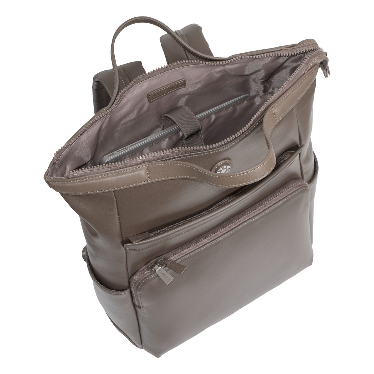 Max Studio The Rosalie 18 Inch Smooth Faux Vachetta PU Workbook Backpack