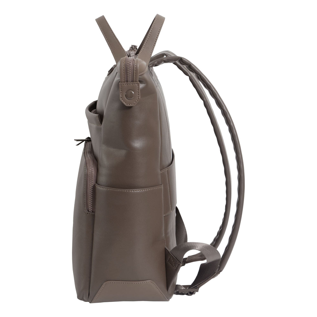 Max Studio The Rosalie 18 Inch Smooth Faux Vachetta PU Workbook Backpack
