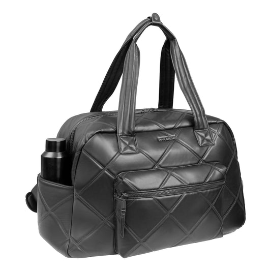 Max Studio 21 Inch Large Lamby Diamond Quilted Front Pocket Duffle Bag