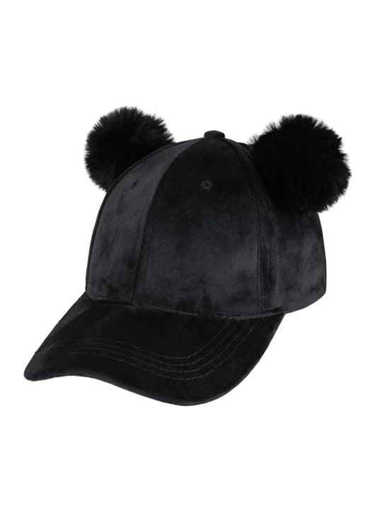 Magid Velvet Dual Pom Pom Baseball Cap