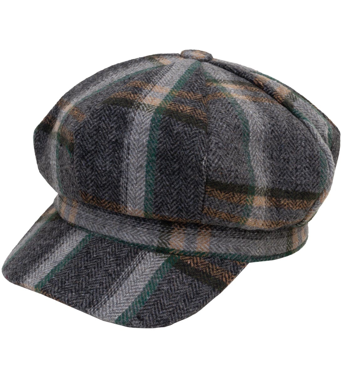 Plaid Print Baker Boy Hat