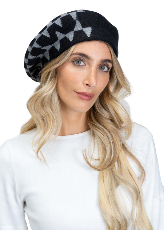 Jones New York Geo Chevron Knit Beret