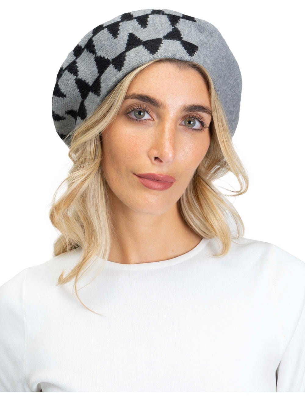 Jones New York Geo Chevron Knit Beret