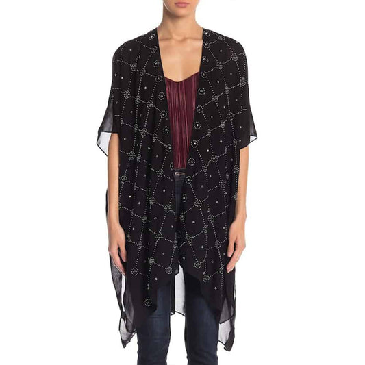 Jessica Mcclintock Women's All Over Studded Tile Box Kimono